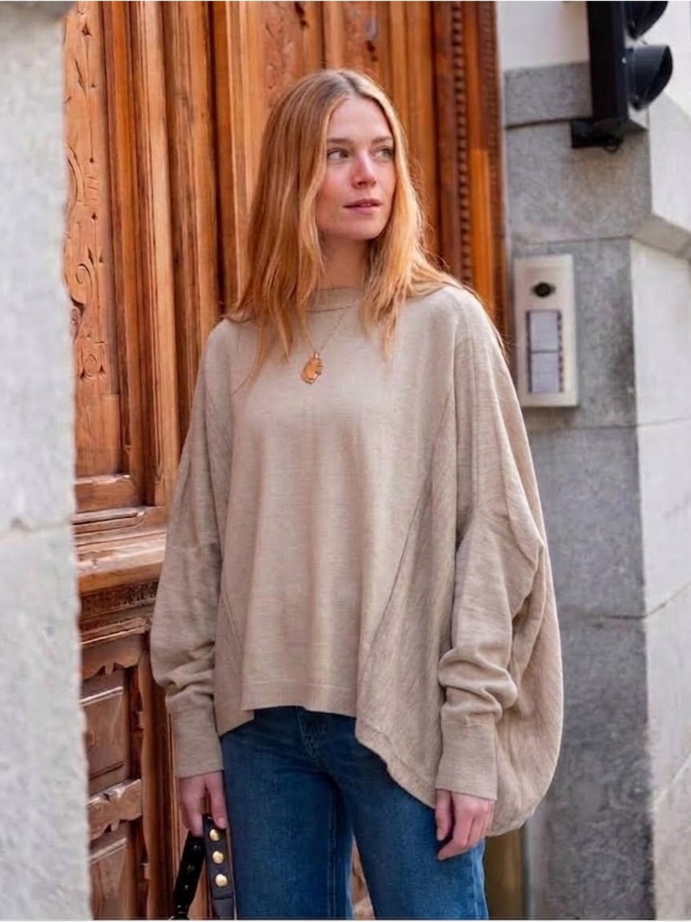 ALL SAINTS $279 • Medium • Awry Merino Wool Asymmetrical Sweater fall 2018
